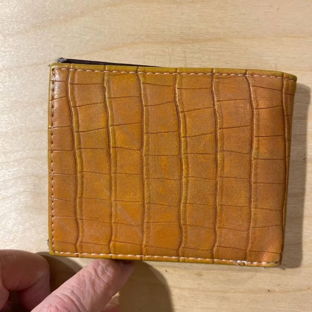 Western Themed Brown Leather Wallet with Silver Accents (MG)